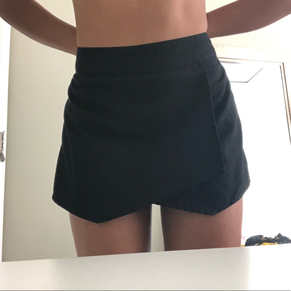 Black asymmetrical skort